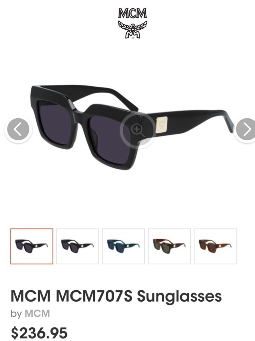 MCM 707S Shiny Black Classic Women's Sunglasses